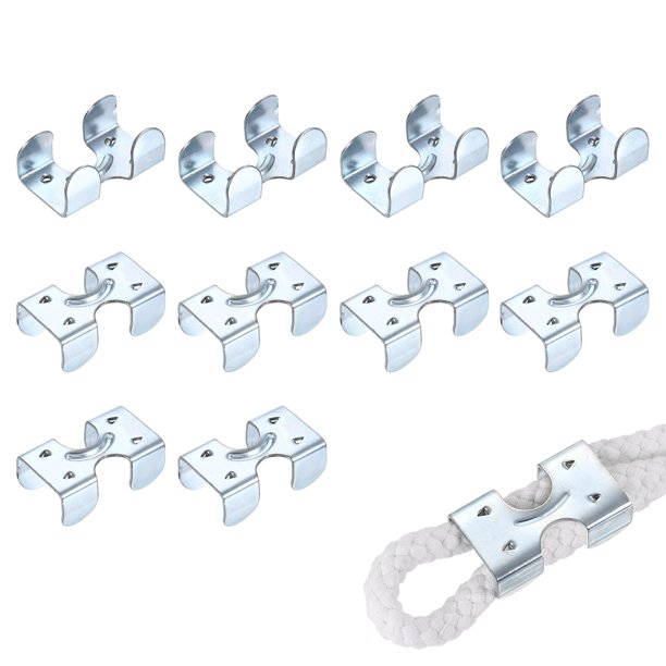 Clamp de bucle de cuerda doble de alta resistencia Uxcell, (10 Pcs), Clip de extremo de bucle de acero al carbono, adecuado para cuerdas trenzadas/retorcidas de 3/8 pulgadas a 15/32 pulgadas