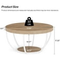 thumbnail image 2 of Tribesigns Round Coffee Table, Industrial 2-Tier Circle Coffee Table with Storage Shelves, Modern 31.7" Wooden Accent Center Table for Living Room, Home Office, Burlywood and White, 2 of 7