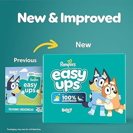 Pampers Training Pants - Easy Ups Boys & Girls Bluey - Size 2T-3T, 25 Count, Children's Potty Underwear (2 Pack)