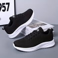 thumbnail image 5 of Mens Lightweight Breathable Knit Running Shoes - Soft EVA Sole, Lace Up, Mesh Inner, Comfy Solid Color Sneakers for Outdoor Jogging, Casual Daily Wear in Spring, Summer, Fall Seasons, 5 of 5