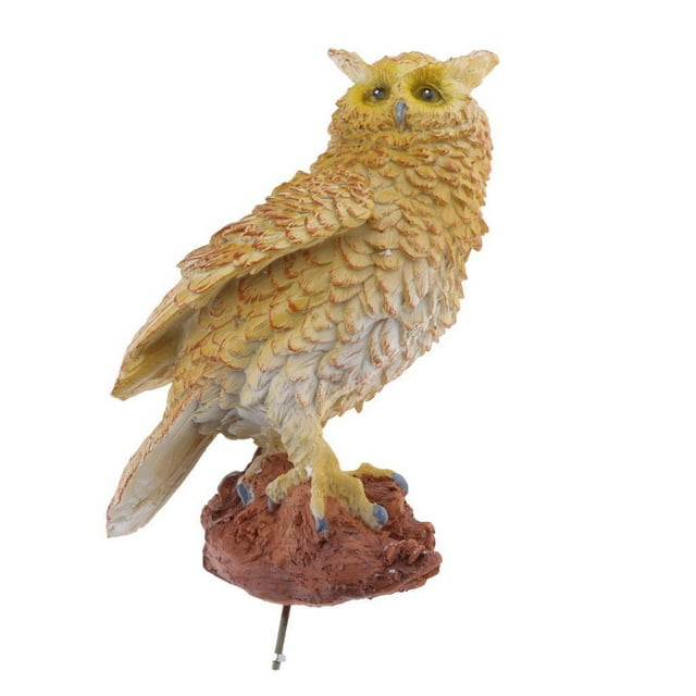 Figura de búho de resina ligera tallada a mano amarillo kusrkot Decoy Owl Artificial