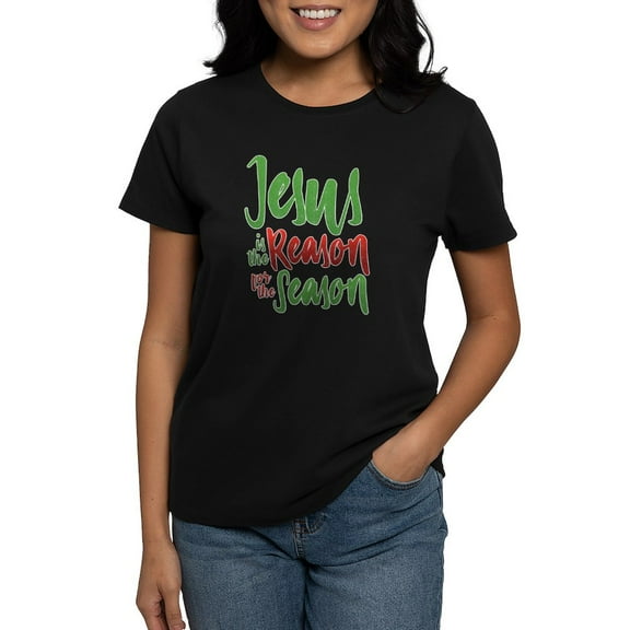 CafePress - Jesus Is The Reason Women's Dark T Shirt - Women's Traditional Fit Dark T-Shirt