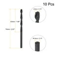 thumbnail image 2 of Uxcell 6542 High Speed Steel Twist Drill Bit, Fully Ground Black Oxide 3.8mm Drill Dia 74mm Total Length 10Pack, 2 of 6