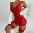 thumbnail image 5 of Camisón de encaje para mujer, lencería Sexy, ropa interior, picardías, liguero, malla, disfraz, 5 of 5