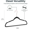 thumbnail image 5 of Velvet, Non-Slip Suit Clothes Hangers, Pack of 50, Black, 5 of 7