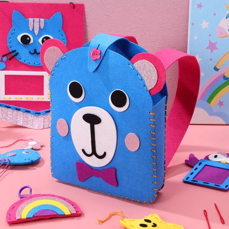 Hemobllo 1Set Versatile Felt Sewing Kit for Craft Use Includes Patterns for Keychains Ornaments and Purses