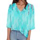 thumbnail image 1 of Gibobby Camiseta de Manga Corta con Cuello en V Camiseta manga corta con cuello en V y estampado flores temperamento para mujer(Verde de menta,XL), 1 of 5