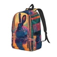 thumbnail image 1 of Balery Neon Rabbit In Archway Mochila Clásica Impresa Básica para Viaje, Mochila Escolar Resistente al Agua, Mochila de Lona con Correas Ajustables-Small, 1 of 5