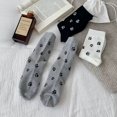 thumbnail image 4 of Women's 3-Pack Crew Socks with Allover Paw Print Pattern Soft Stretch Casual Sock Set - Gray, 4 of 5