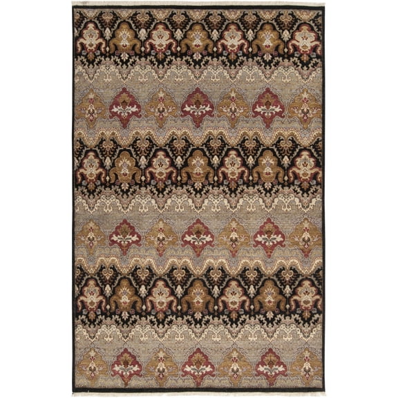 BoutiqueRugs Stoutsville Traditional Area Rug - Mustard, Black, Brick Red - 2' x 3'