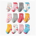 thumbnail image 2 of CAUYDY Little Kids Girls Cute Socks 12PC Set 3T 4T 5T Toddler Spring Summer Fall Winter Grip Crew Socks Sizes 3-5 Years, 2 of 4
