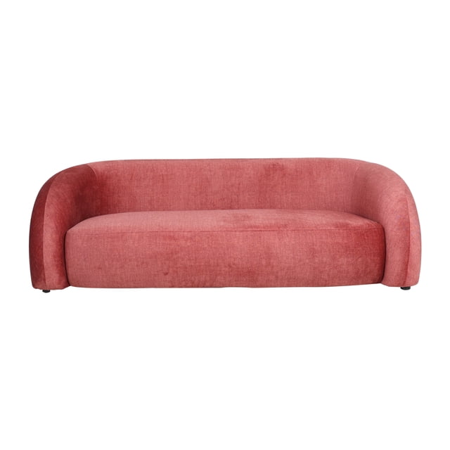 Ilios Innova | Sofá Kobe de 3 Plazas Color Coral, Diseño Orgánico Acanalado para Sala, Tapicería Suave al Tacto, Ergonómico, Ideal para Descanso y Decoración
