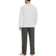 thumbnail image 6 of VV AVEORS Christmas Pajamas For Men Cotton Plaid Pajama Set Long Sleeve Pj Set Comfy Sleepewear Crew Neck Pajama With Pants Dark Blue XL, 6 of 6