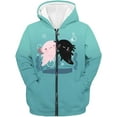 thumbnail image 3 of Suhoaziia Girls Y2K Zip Up Hoodie 6-7 Cartoon Newt Print Sweatshirt Soft Elastic Jumper Self Cultivation Wear Youth Outdoor Sports Jackets with Pocket, 3 of 5