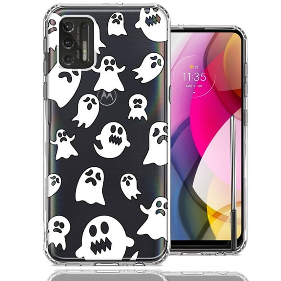 MUNDAZE For Motorola Moto G Stylus 2021 Halloween Spooky Ghost Design Double Layer Phone Case Cover