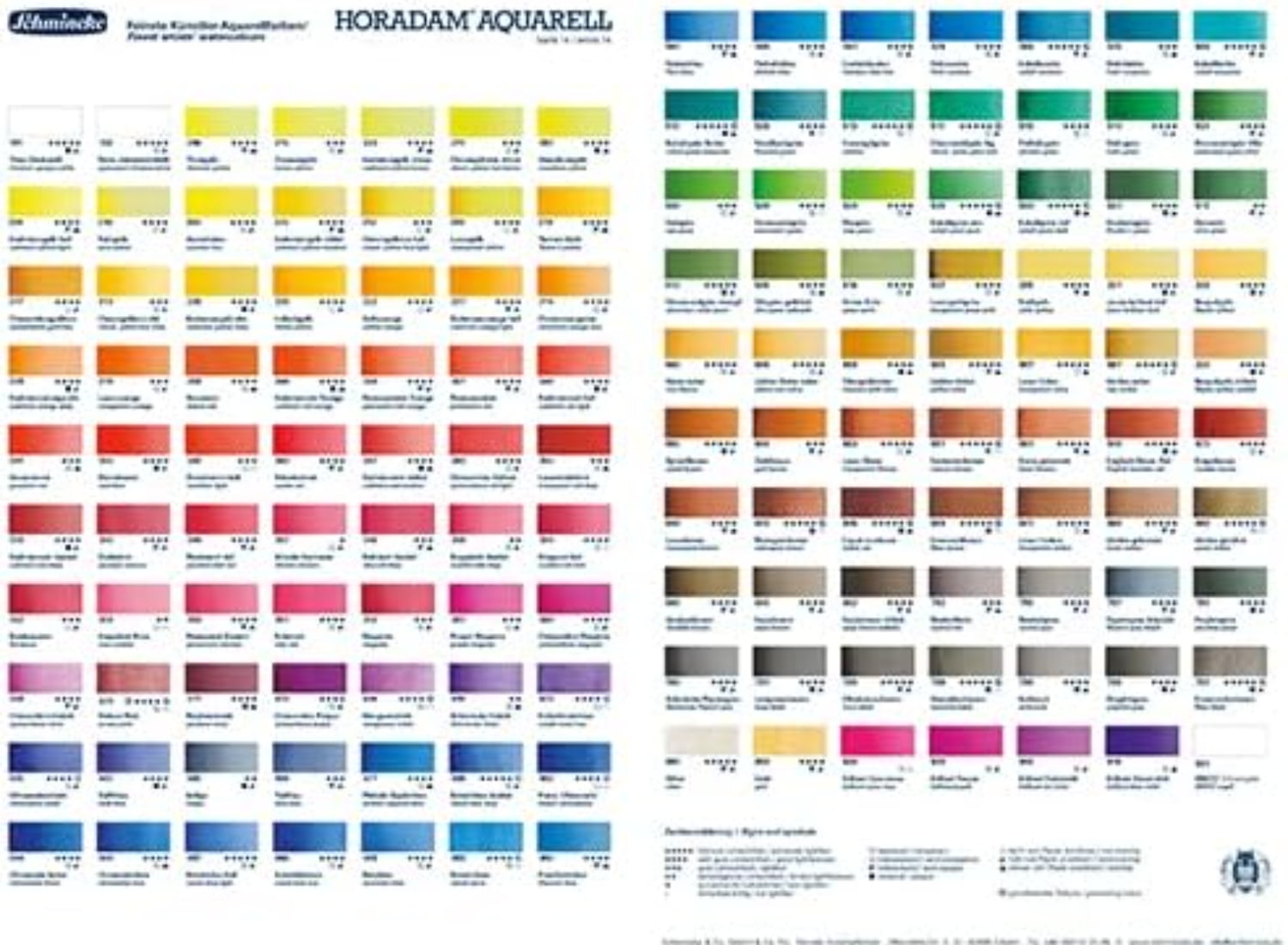 Schmincke - HORADAM AQUARELL Watercolor Paint Set 15 ml Tube Watercolor Paints for Artists Hobbyists Students, Painting Art Supplies,219 series