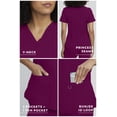 thumbnail image 6 of Stat Medical Wear Women’s Scrubs Set - 2 Pocket V-Neck Scrub Top with 5 Pocket Drawstring Pant Set (Color Wine ,Size XL ), 6 of 6