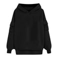 thumbnail image 5 of Kmdttou Women's Zip Up Hoodies Long Sleeve Solid Color Long Sleeved Pocket Loose Hooded Top Sweatshirt on Clearance!, 5 of 7