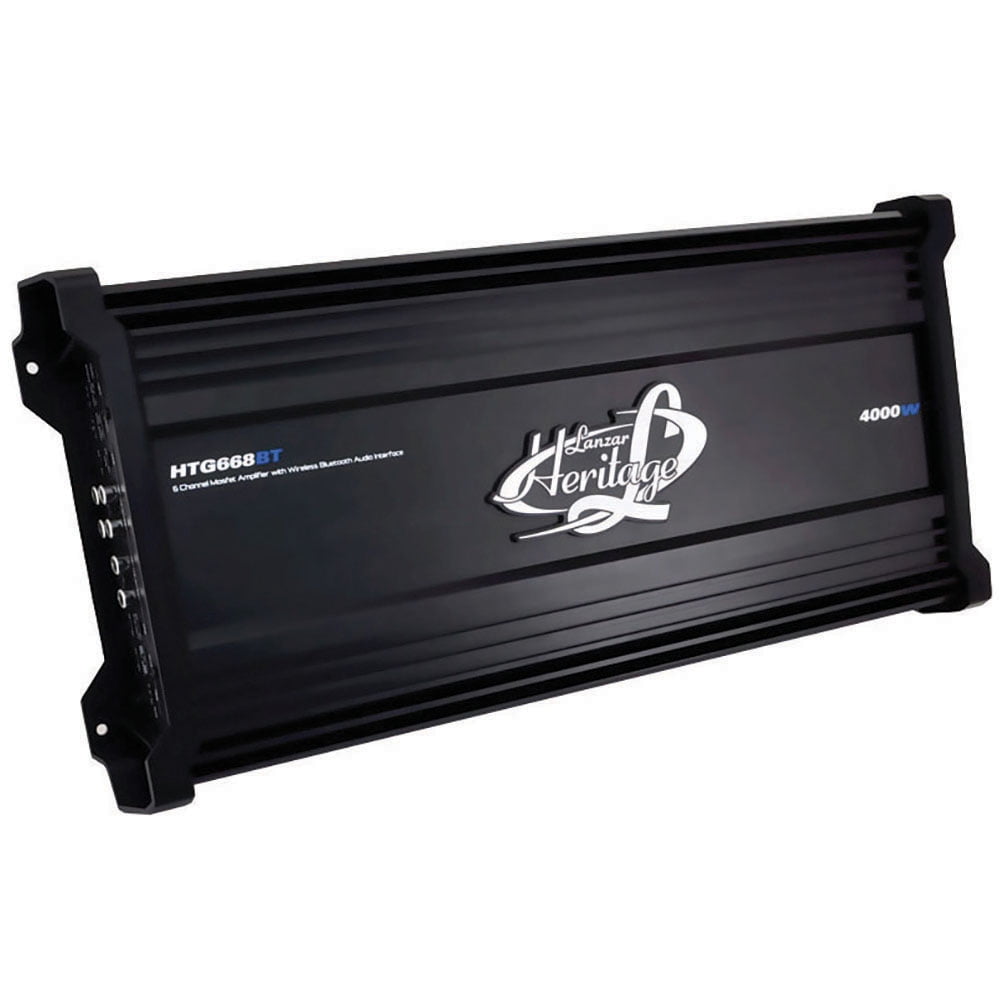 Lanzar Amplifier Car Audio, 4,000 Watt, 6 Channel, Bridgeable 4 Ohm (HTG668BT)