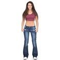 thumbnail image 1 of Powerdelux Womens Low Waist Flared Jeans Bootcut Washed Denim Pants, 1 of 5