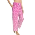 thumbnail image 3 of Kdxio Women's Comfy Stretch Breast Cancer Pink Ribbons AwarenessPrint Drawstring Pajama Pants-Medium, 3 of 9