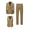 thumbnail image 3 of Men's Regular Fit 3 Piece Double Breasted Suit: Groom & Business Essential (Jacket+Vest+Pants), 3 of 7