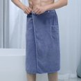 thumbnail image 1 of Toalla envolvente para hombres, 70 * 150 cm Manta de microfibra suave y duradera para albornoz, Bolsillos transpirables súper absorbentes, Baño Playa Piscinas Gimnasios Gris, 1 of 4
