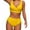 Yellow, variant on High Waisted Swimsuits for Women Two Piece Monokini Swinsuit Halter V Neck Backless Bikini Sets Ruched Full Coverage Bottoms Bathing Suit