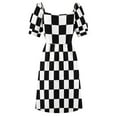 thumbnail image 5 of Checkered Black and White Sleeveless Dress loose summer dress dress summer women party dresses woman, 5 of 6