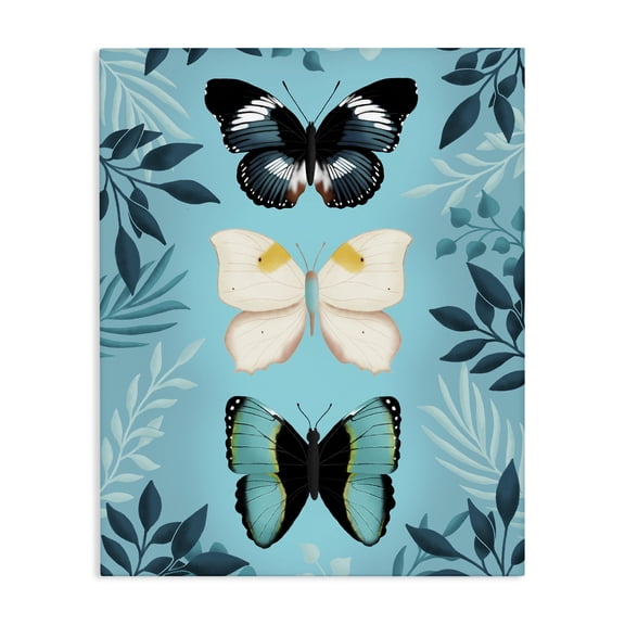 Stupell Industries Three Exotic Blue Butterflies Canvas Wall Art, design by Metka Hiti