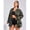 Army Green, variant on Womens Green Camo Print Denim Jacket With Flap Pocket