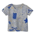 thumbnail image 1 of T-Shirts d'Été pour Filles, Doux, Imprimé Graphique, Manches Courtes, Basiques, Col Rond, Taille 3-4T, 1 of 4