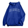 thumbnail image 2 of Los Angeles Zip Up Hoodies for Women 2025 Long Sleeve Full Zipper Graphic Hooded Sweatshirt with Pockets Jacket Coat, 2 of 3