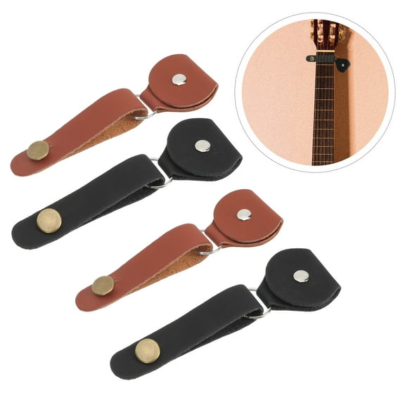 OFFIGAM 4Pcs Black Guitar Headstock Strap Tie for Convenient Use
