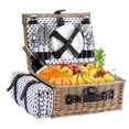 thumbnail image 1 of Canasta de picnic HYBDAMAI para 4 personas con manta impermeable, 1 of 9
