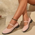 thumbnail image 3 of Mostsola Mary Jane Shoes Women Suede Dressy Comfortable Round Toe Slip on Ballet Flats Shoes, 3 of 6