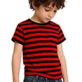 thumbnail image 3 of BJUTIR Boys T Shirts Summer Short Sleeve Striped T Shirt With Pocket Comfortable Kids Tops For Casual Play And Daily Wear Versatile Tee Size 12-13 Years, 3 of 5