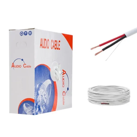 OPAL- 18Awg Speaker Cable 50Ft In-Wall 18/2 Gauge Cl2 Rated Bulk Audio Wire White