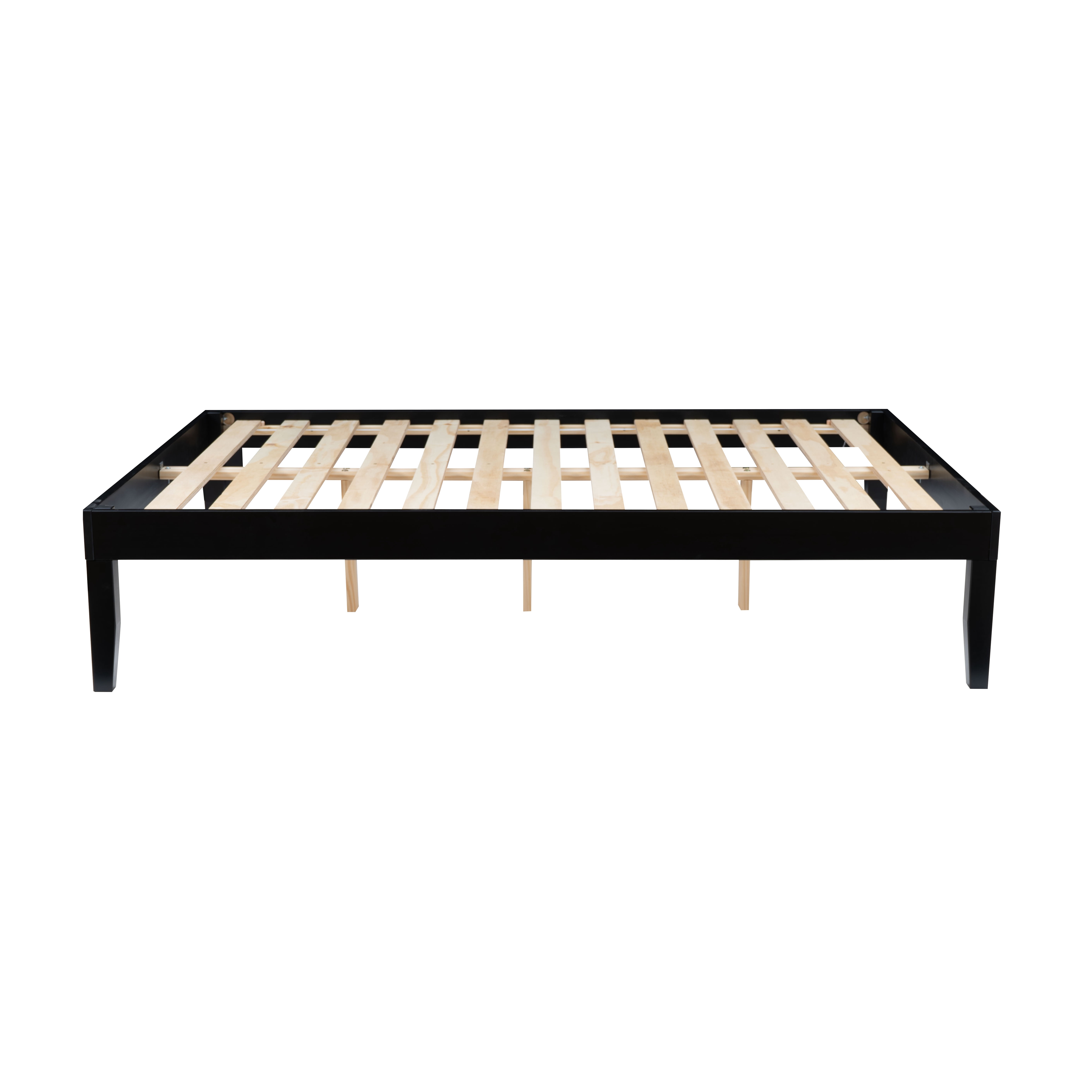 Powell Plumley 15.75" High Low Profile Platform Bed Frame, Full, Black