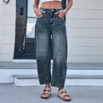thumbnail image 4 of Casaul Jeans for Women Retro Mid Rise Barrel Jeans Y2K Loose Baggy Jeans Relaxed Wide Leg Pants Summer Crop Ankle Pants, 4 of 7