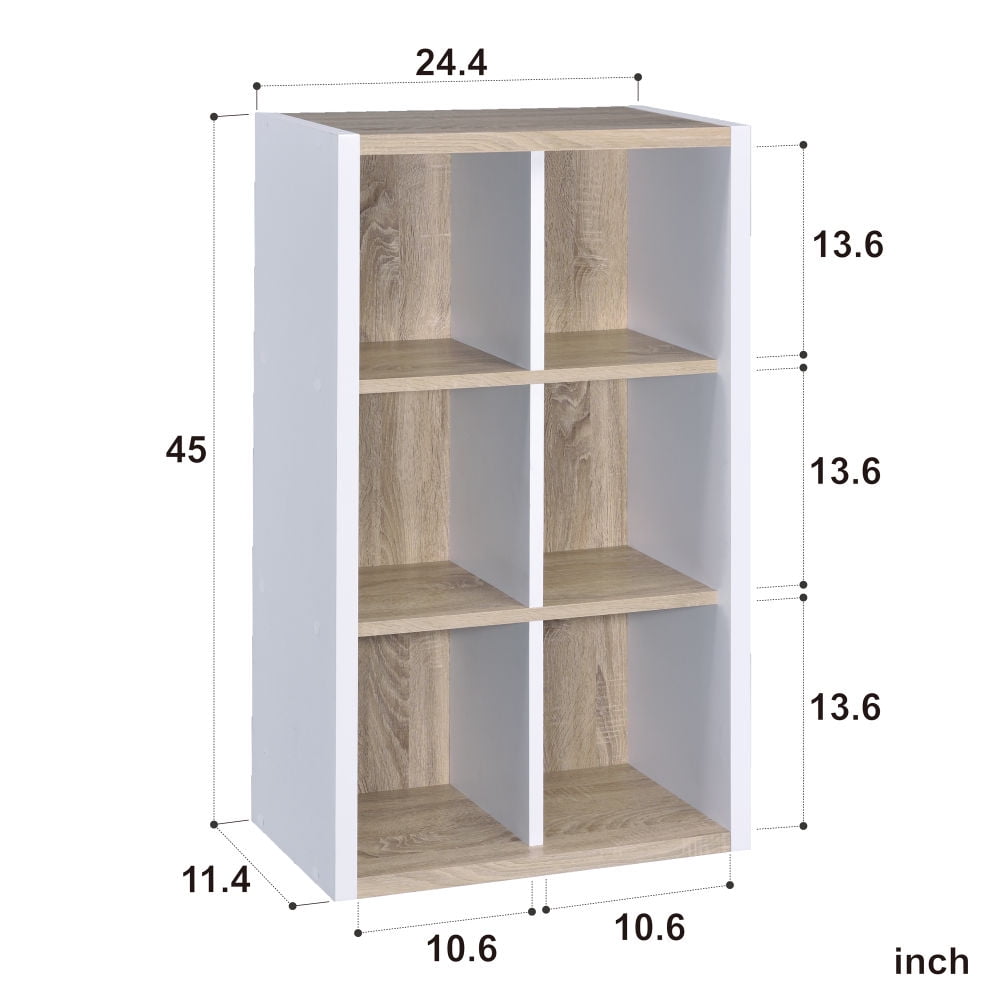 Kepooman 6 Layers Home Reversible Open Storage Unit for Books Toys, Brown Kepooman 6 Layers Home Reversible Open Storage Unit for Books Toys, Brown