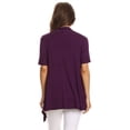 thumbnail image 4 of Women's Solid & Printed Short Sleeves Open Front Draped Cardigan, 4 of 6