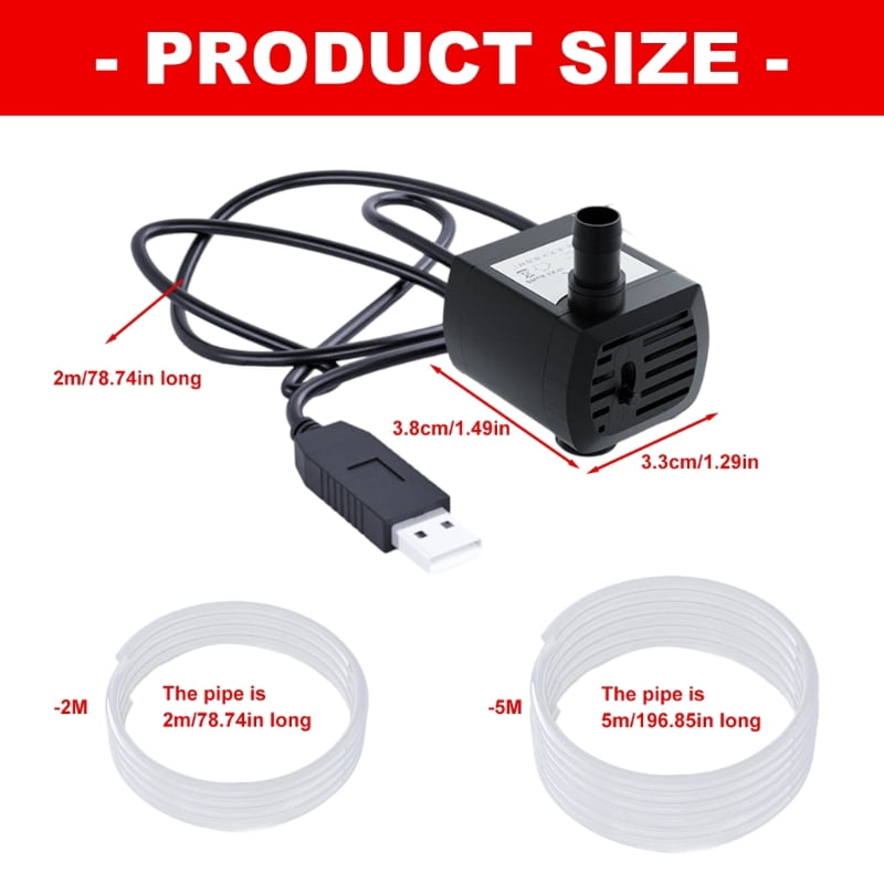 Water Pump Fish Tank Fountain Aquarium Filter Low Noise Brushless Motor