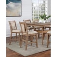 thumbnail image 4 of CoSoTower Transitional Set of 2 Counter Height Chairs Natural Tone and Beige Solid Wood Chair Padded Leatherette Upholstered Seat Kitchen Dining Room Furniture, 4 of 8