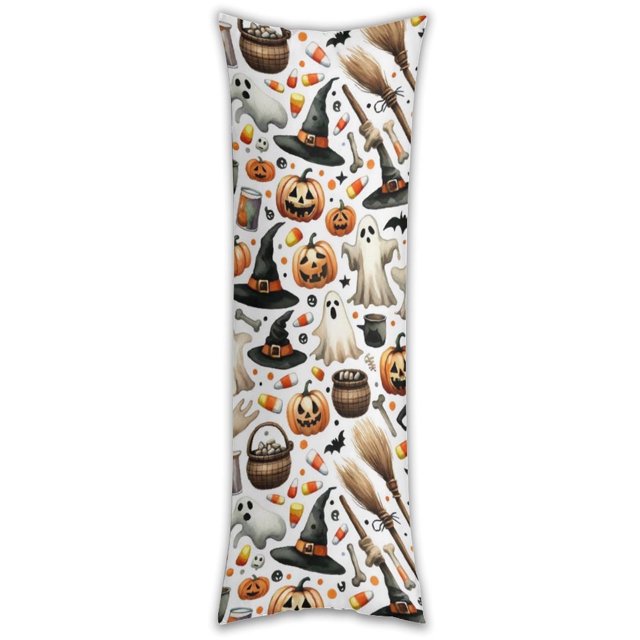 Funda de almohada de Halloween, funda de almohada larga de cuerpo entero, almohada de compañero de juegos para niños, cojín de sofá, muebles para el hogar, decoraciones de cama de 20" x 54"