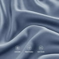 thumbnail image 4 of EVERGRACE Tencel Lyocell Cooling Duvet Cover Set Queen Size 3 Piece, 100% Natural Eucalyptus Lyocell Fiber from Austria, Luxury Silky Soft Comforter Cover with 2 Shams, Stormy Blue, 92"x88", 4 of 8
