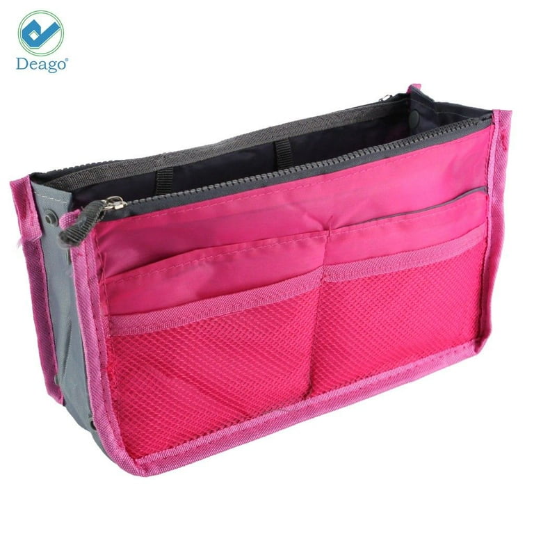 Vercord Purse Organizer Insert for Handbags Bag Organizers Inside Tote  Pocketbook Women Nurse Nylon 13 Pockets Black Small