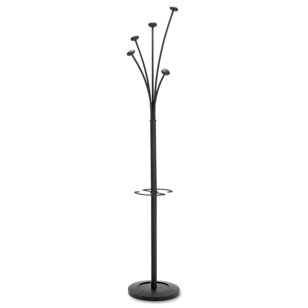 Alba Festival Coat Stand with Umbrella Holder, 5 Knobs, 14w x 14d x 732/3h, Black