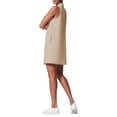 thumbnail image 4 of Lucakuins Vestido sin mangas de verano para mujer Color sólido Sin mangas Medio cuello alto Línea A Vestido suelto con bolsillo Lucakuins  moda, 4 of 5