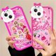 thumbnail image 2 of Para OPPO A16 A5S A3S A58 A78 Reno 7Z 8Z 8 5G 7 6Z 5 4 SE A12 A12S A12E A53S A33 A92 A52 A72 A9 2020 A74 A93 F19 F17 Pro F11 Rosa Princesa Barbie Cute Monster Lens Teléfono Estuche, 2 of 3